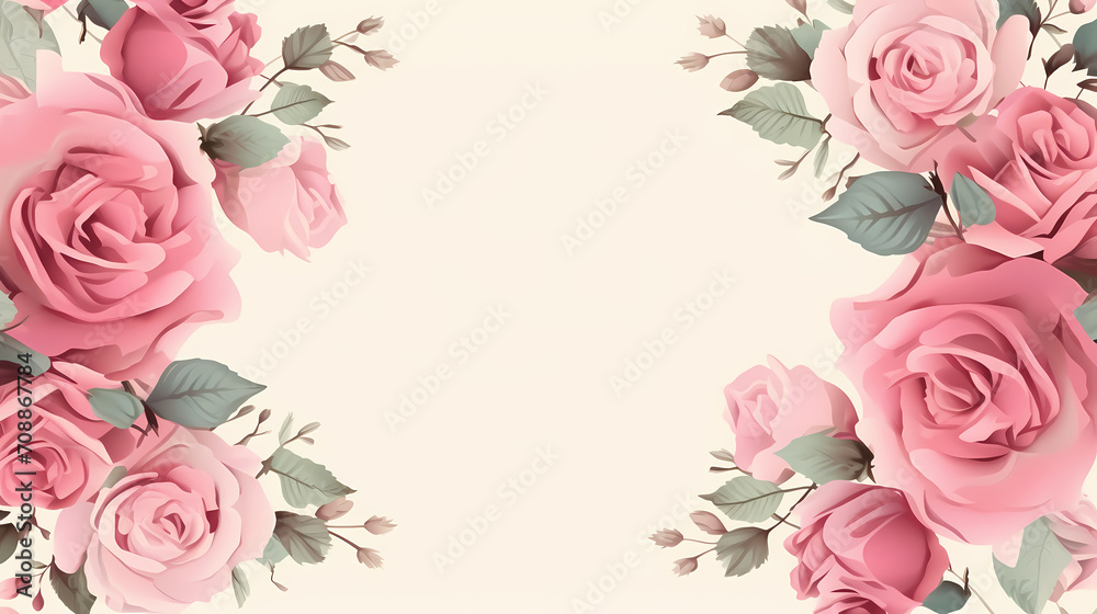 Floral frame with decorative flowers, decorative flower background pattern, floral border background