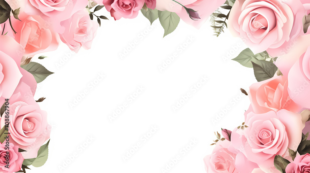 Floral frame with decorative flowers, decorative flower background pattern, floral border background Floral frame with decorative flowers, decorative flower background pattern, floral border background