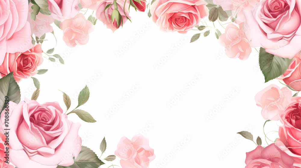 Empty floral frame with copy space for greeting card or invitation design Empty floral frame with copy space for greeting card or invitation design