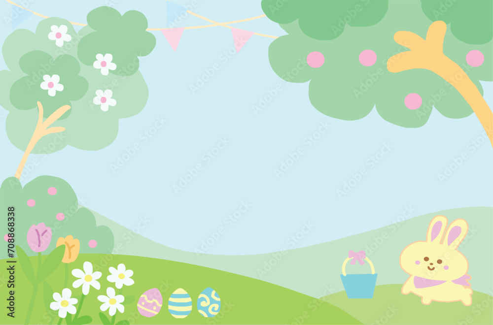 Background for Easter Day cartoon style.
