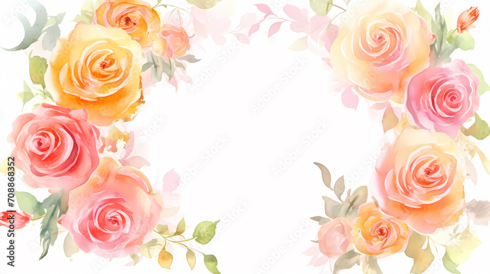 Empty floral frame with copy space for greeting card or invitation design Empty floral frame with copy space for greeting card or invitation design