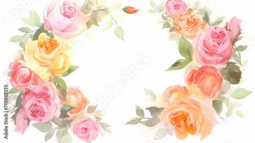 Empty floral frame with copy space for greeting card or invitation design