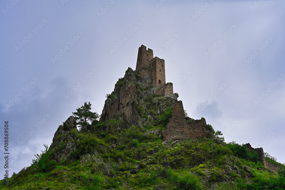Vovnushki fortress on a high mountain peak