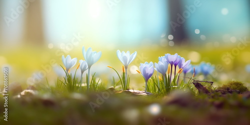 Spring flowers grass plants nature, spring macro background