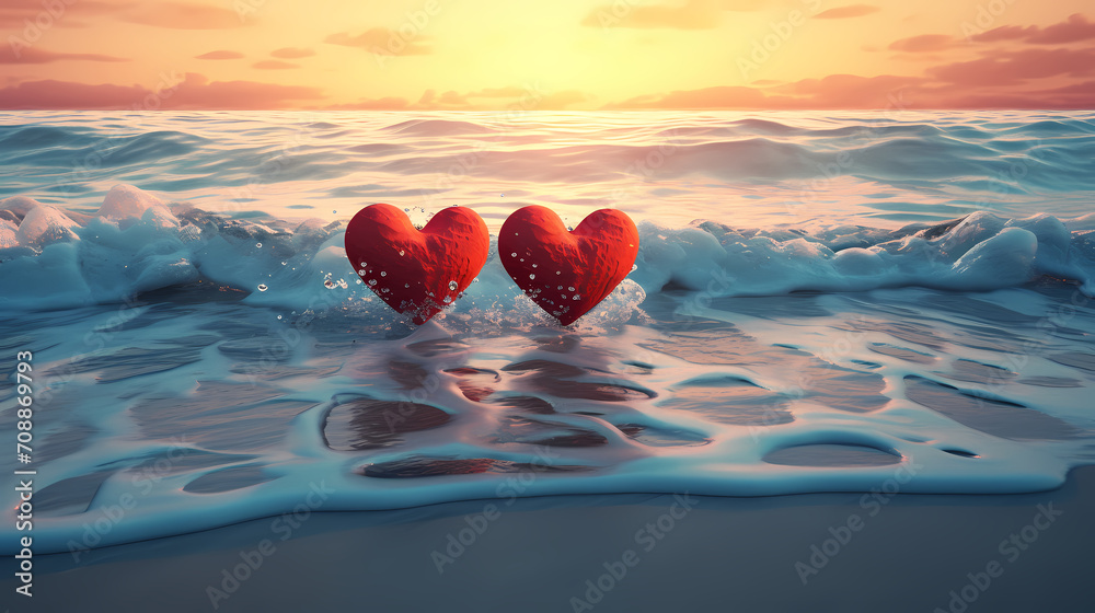 Fototapeta premium Vibrant Valentine's Day background, hearts background