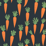 Carrot cartoon illustration pattern generated by AI