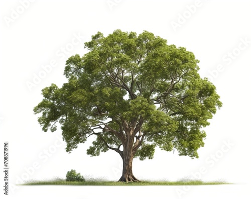 An illustration of a lush green tree with a large trunk