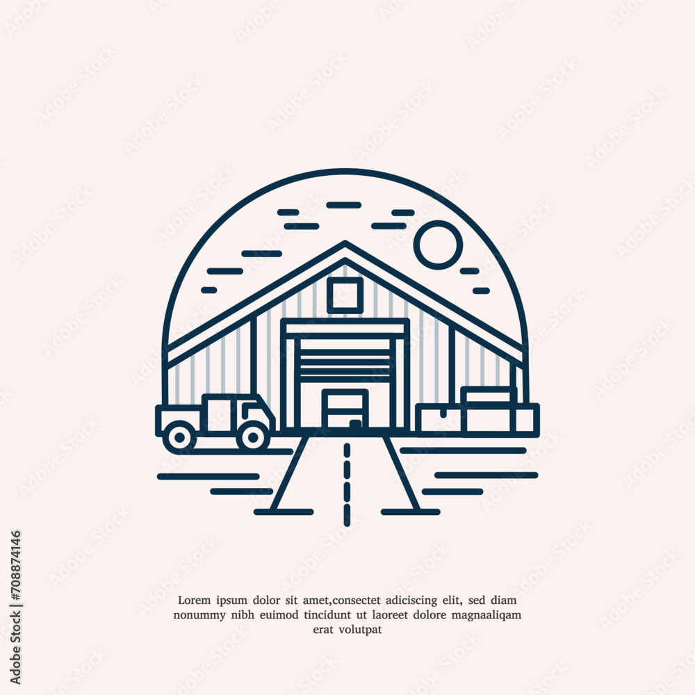 Fototapeta premium minimalist warehouse illustration logo
