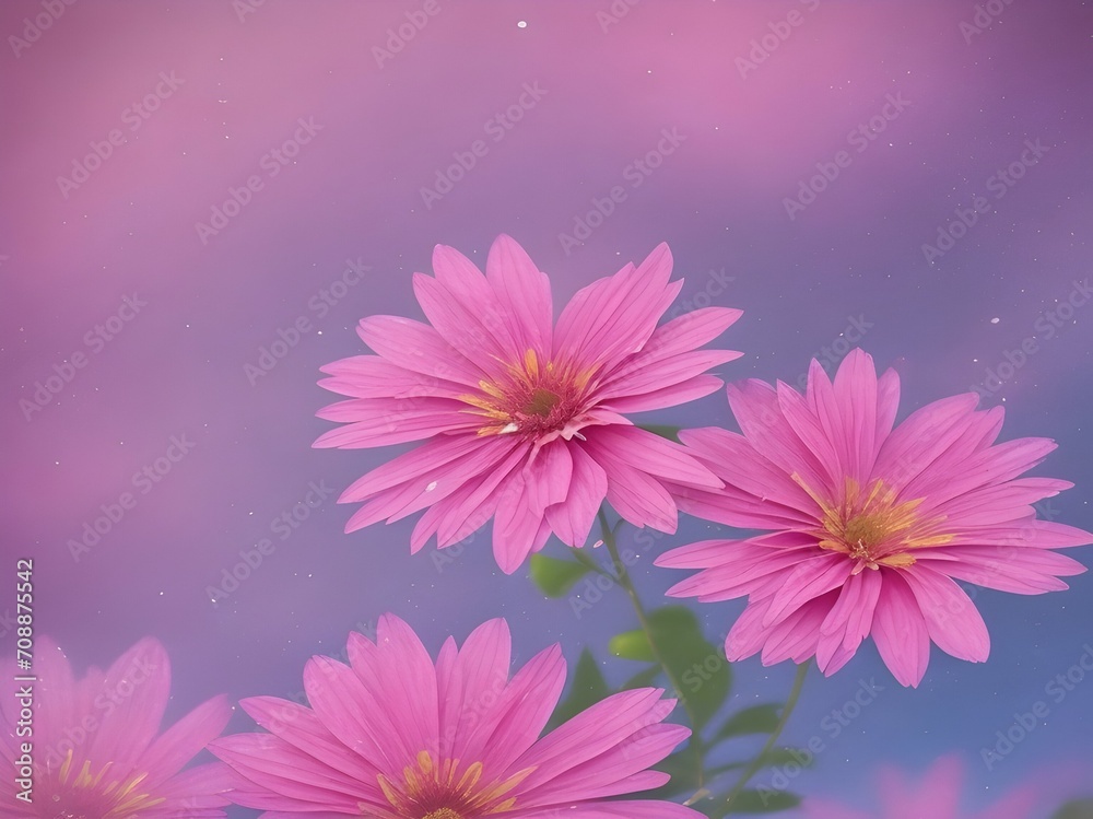 Pink chrysanthemum illustration Pink chrysanthemum illustration