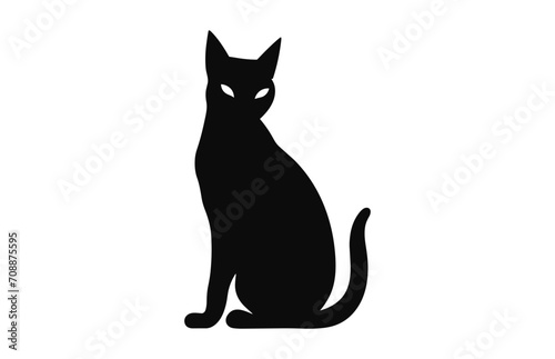 European Burmese Cat Silhouette black Vector isolated on a white background