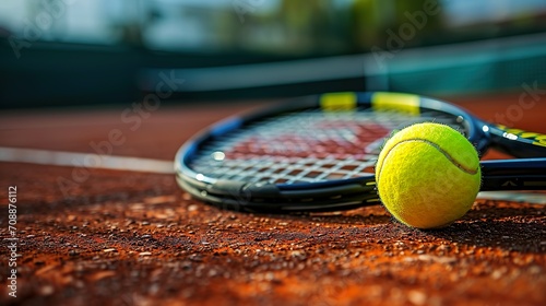 テニスラケットとボールの背景素材02 © yukinoshirokuma