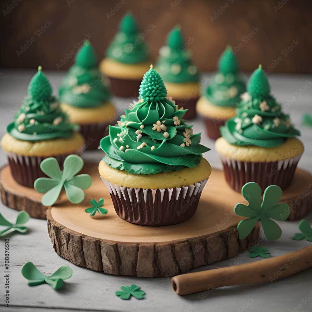 Christmas or Winter themed cupcake, background with space for text/copy. Beautiful and delicious Christmas festive cupcakes. Christmas or Winter themed cupcake, background with space for text/copy. Beautiful and delicious Christmas festive cupcakes.