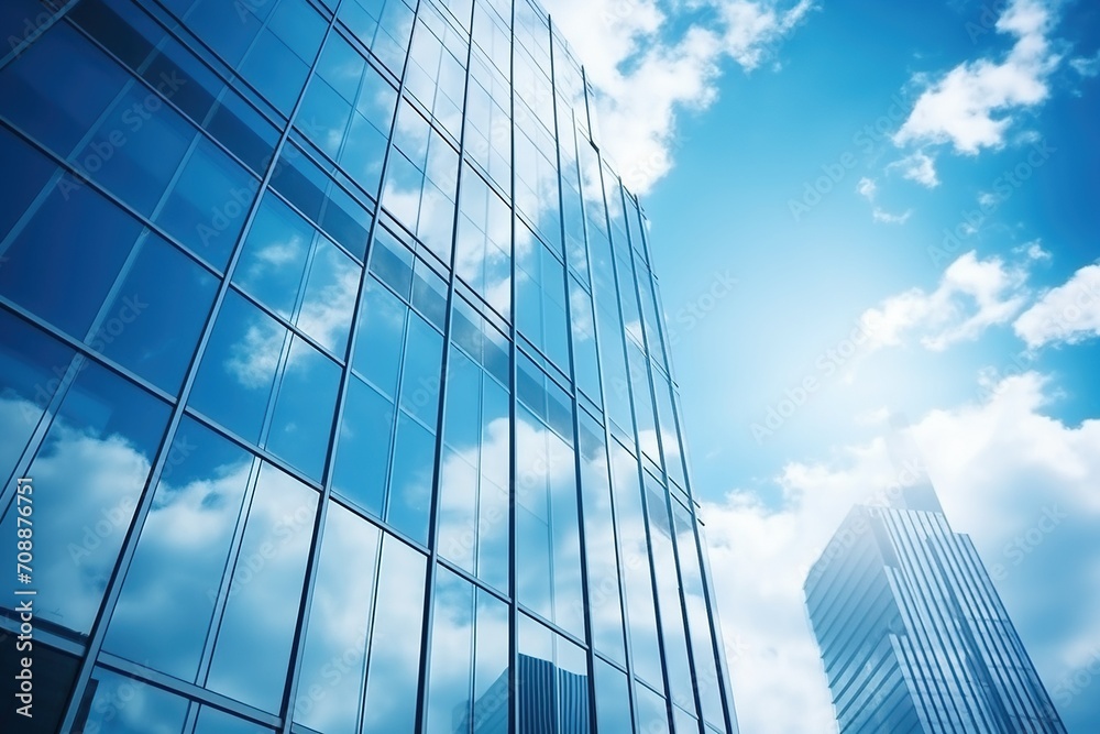Impressive Skyscraper with Glass Facade Reflecting the Sky