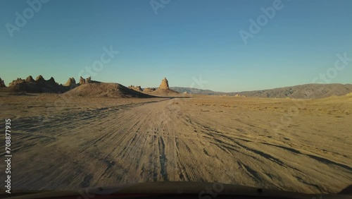 Trona Pinnacles Mojave Desert Off Road Driving Plate 09 Front View Death Valley Region California USA