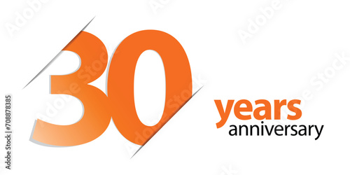30 years anniversary vector icon, logo. Graphic design element with number