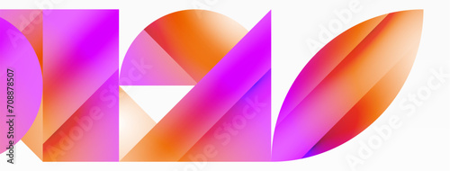 Serene gradient template. Circles and triangles mingle in minimalist perfection. Gentle fusion of forms and hues creates balanced yet captivating backdrop, embodying modern sophistication