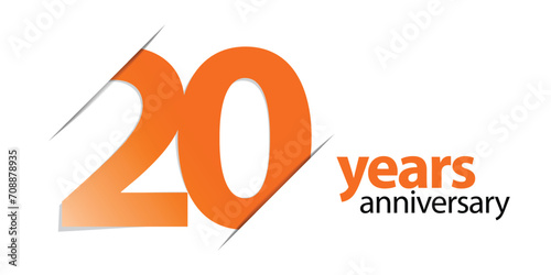 20 years anniversary vector icon, logo. Graphic design element with number