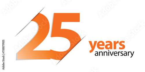 25 years anniversary vector icon, logo. Graphic design element with number