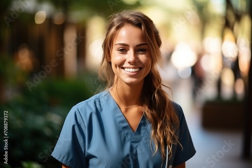 Portrait of a smiling young female nurse