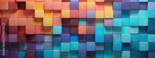 Abstract geometric rainbow colors colorful square cube texture