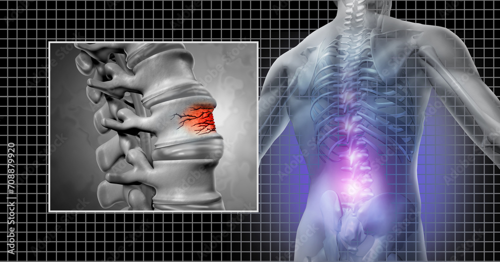 © freshidea - Spinal Fracture and lower back pain as a spine injury and vertebral trauma as an Osteopathic medical concept. © freshidea - Spinal Fracture and lower back pain as a spine injury and vertebral trauma as an Osteopathic medical concept.