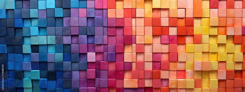 Abstract geometric rainbow colors colorful square cube texture