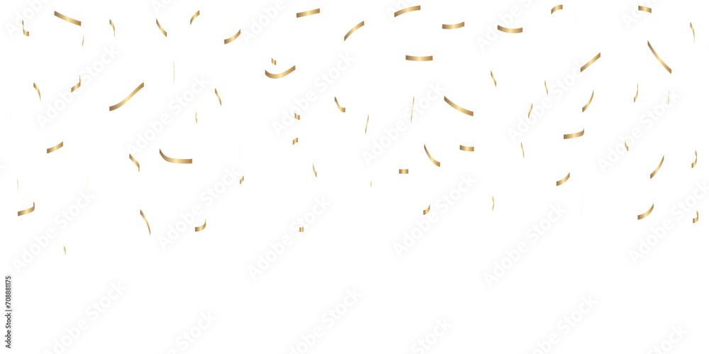 Abstract luxury golden confetti glitter and zigzag ribbon falling down ...