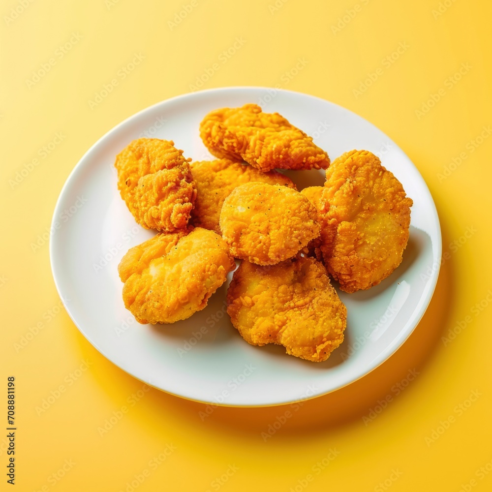 Photo a plate of delicious chicken nuggets Photo a plate of delicious chicken nuggets