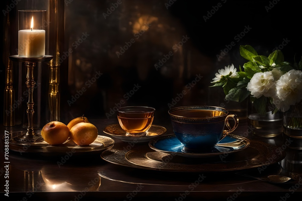 Fototapeta premium the fine details and contrasts, producing a super realistic depiction that conveys refinement and the subtle beauty of these simple yet elegant objects