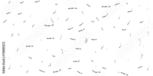 Abstract luxury silver confetti glitter and dust falling down on transparent background. Shiny glittering dust background.