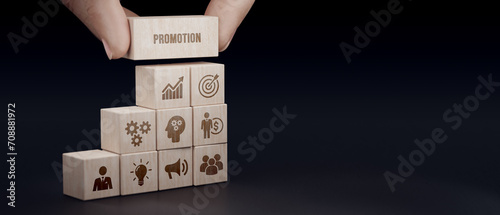 Employee in career promotion concept. 3d illustration