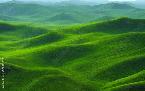 Green ridges Bright daytime landscape