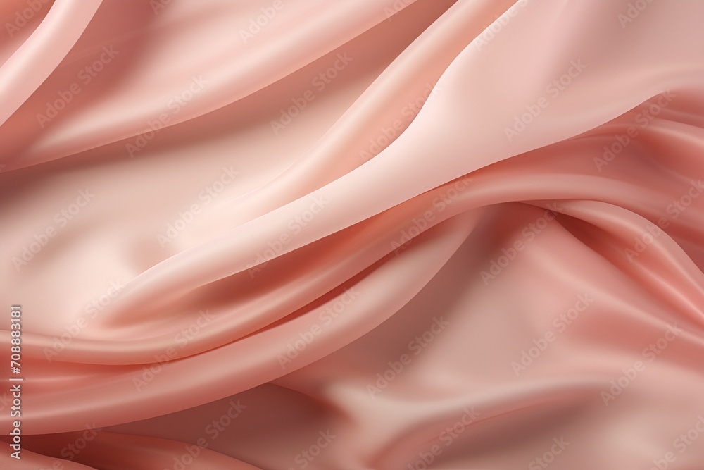 Obraz premium Apricot-colored silky smooth fabric with a subtle sheen