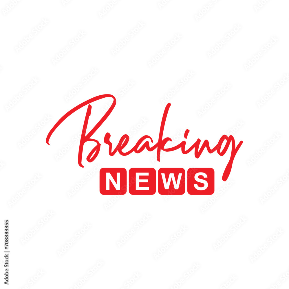 breaking news sign on white background	