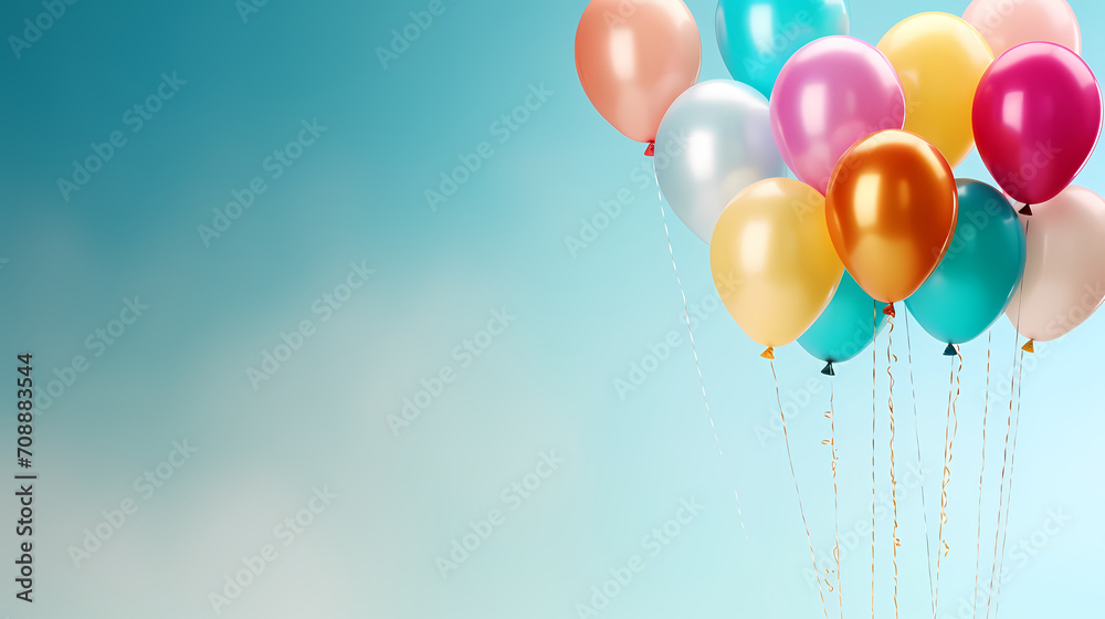Party balloons, birthday decoration background, anniversary, wedding, holiday with space for text Party balloons, birthday decoration background, anniversary, wedding, holiday with space for text