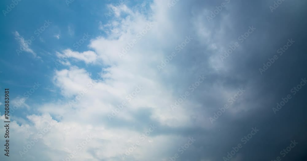 Timelapse of dark storm clouds forming in the blue sky Timelapse of dark storm clouds forming in the blue sky
