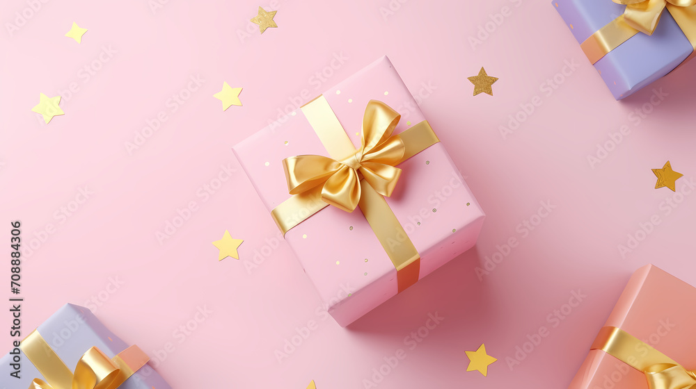 Gift box background with copy space for Christmas gifts, holidays or birthdays Gift box background with copy space for Christmas gifts, holidays or birthdays