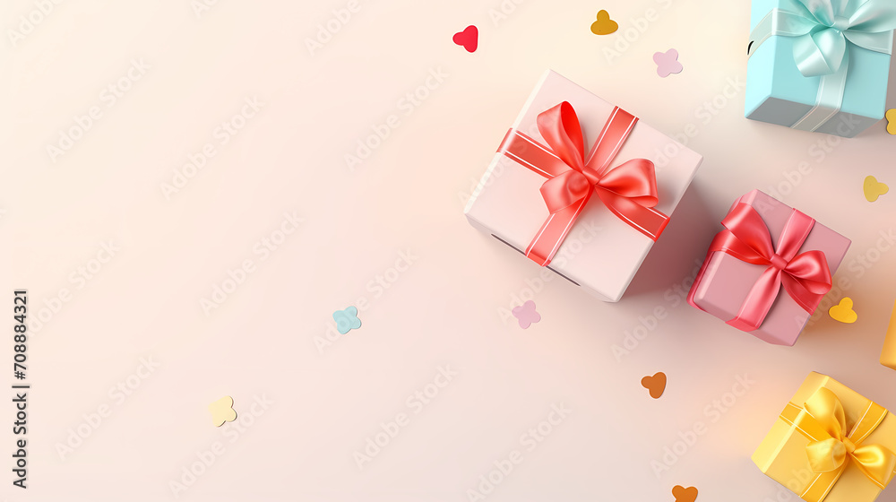 Gift box background with copy space for Christmas gifts, holidays or birthdays Gift box background with copy space for Christmas gifts, holidays or birthdays