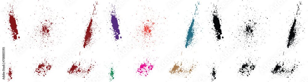 Paint splatters green, pink, purple, red, black, blue color vector grunge frames brush stroke drops collection Paint splatters green, pink, purple, red, black, blue color vector grunge frames brush stroke drops collection