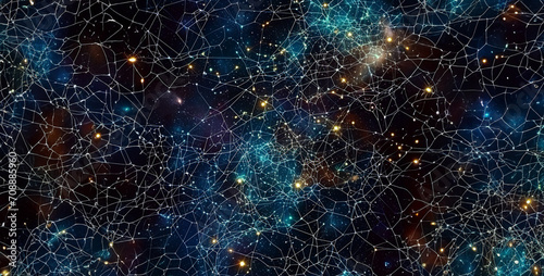 Fotografija Texture galaxy with stars where geometrical magical line