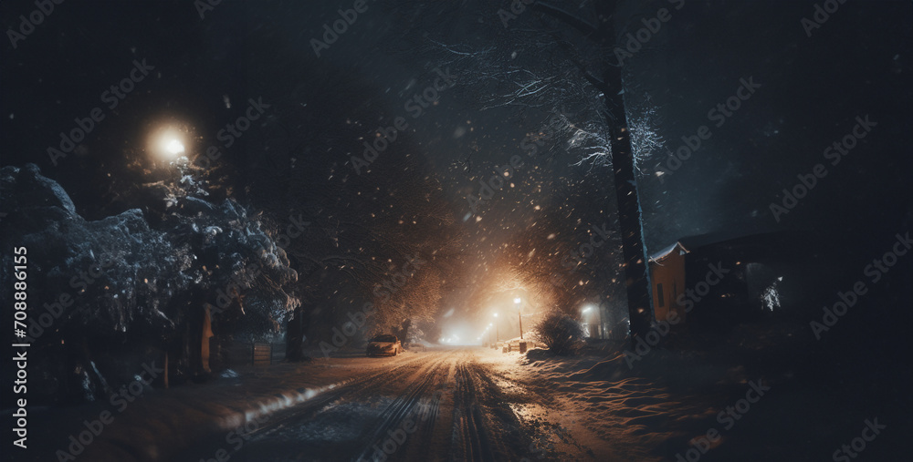 evening in the park, evening in the city, night in the city, The weather was very cold and it was snowing evening in the park, evening in the city, night in the city, The weather was very cold and it was snowing
