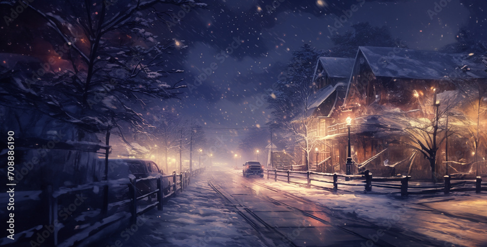 evening in the park, evening in the city, night in the city, The weather was very cold and it was snowing evening in the park, evening in the city, night in the city, The weather was very cold and it was snowing