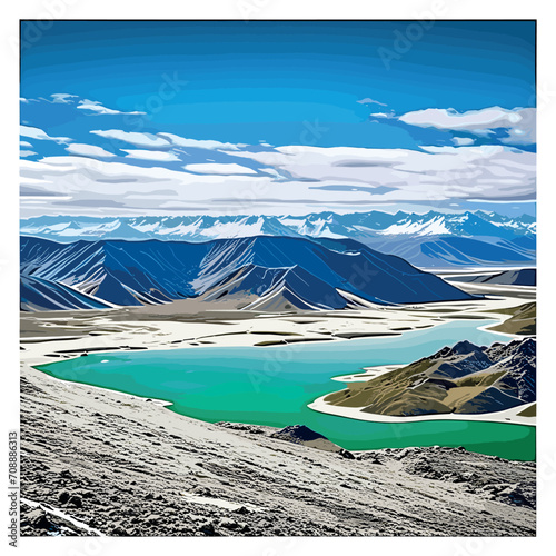 Aerial Panoramic View Of The Snowing Mountains