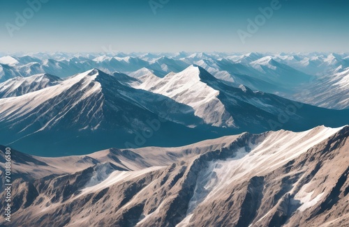 The snowy ridge of Mount Everest in winter
