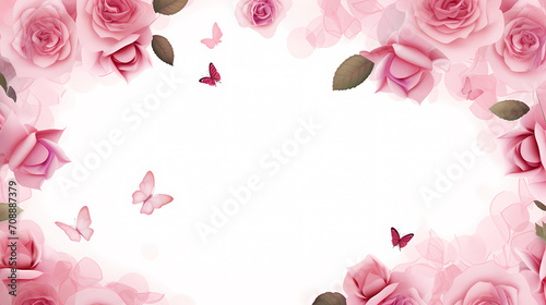 Empty floral frame with copy space for greeting card or invitation design