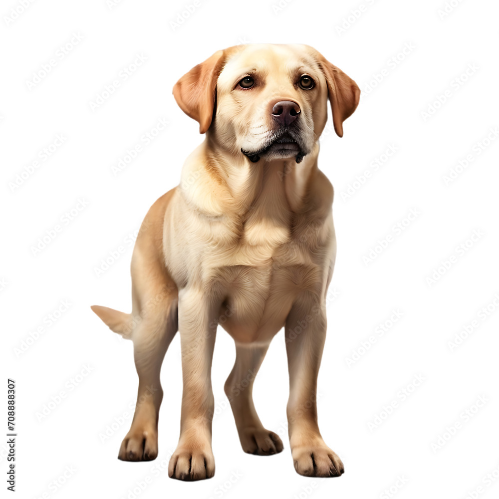 Full body Labrador Retriever isolated on transparent or white background