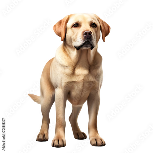 Full body Labrador Retriever isolated on transparent or white background