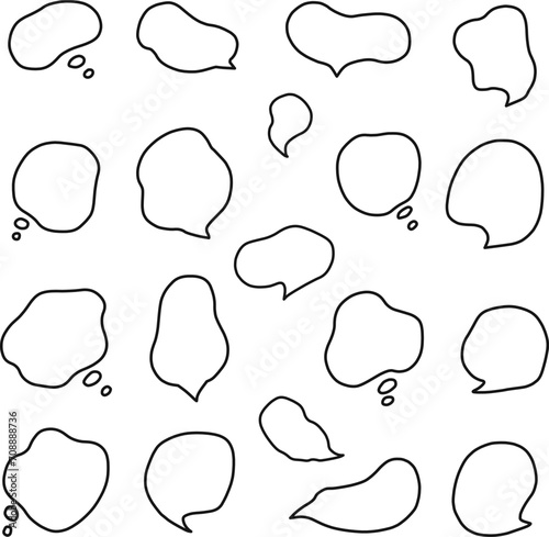 Wallpaper Mural ゆるい形のフレーム、流体シェイプの吹き出し線画セット Torontodigital.ca