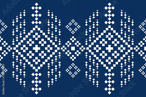 Ethnic seamless design.Geometric folklore ornament. Pixel pattern.Tribal ethnic vector texture.Cross stitch Seamless tribal embroidery. Scandinavian folk pattern for texture,fabric,wrapping,print.