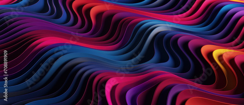 Abstract design featuring bright, neon zigzag lines in a smooth, wavy motion.